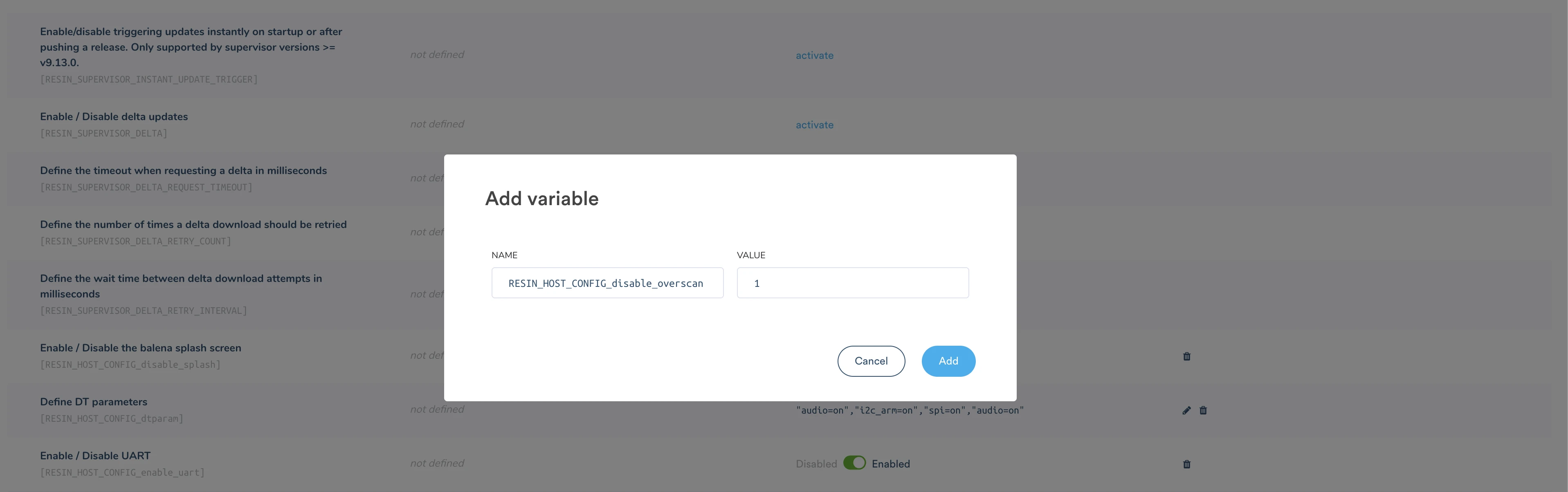 Setting the device configuration for Raspberry Pi config.txt variables